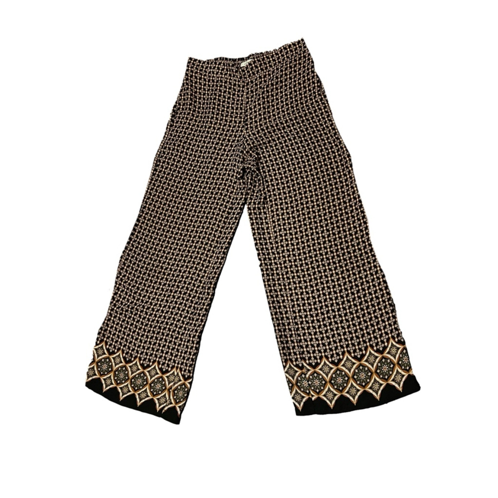 Max Studio Black and Cream Wide Leg Pants